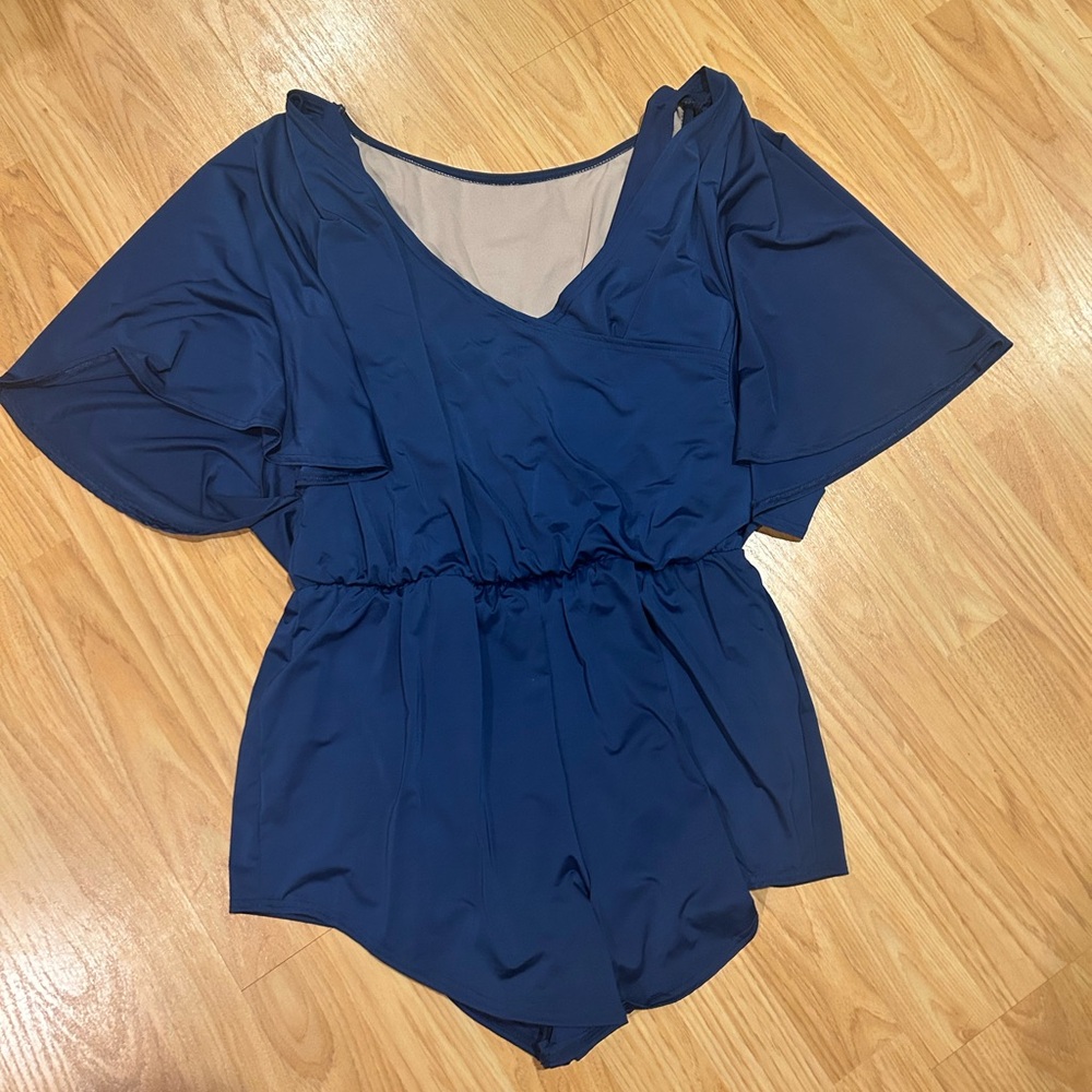 balera royal blue shortall dance costume size large adult